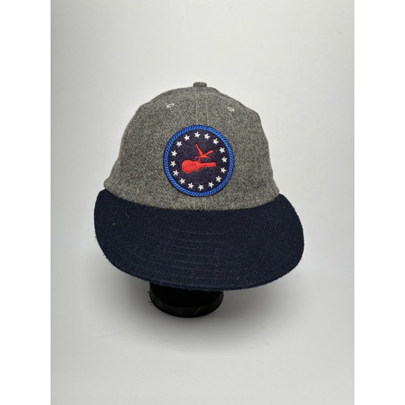 Stockbridge Sewing Works Hat Wool Felt‎ Guitar Bird Patch Fitted Cap Size 7 3/8